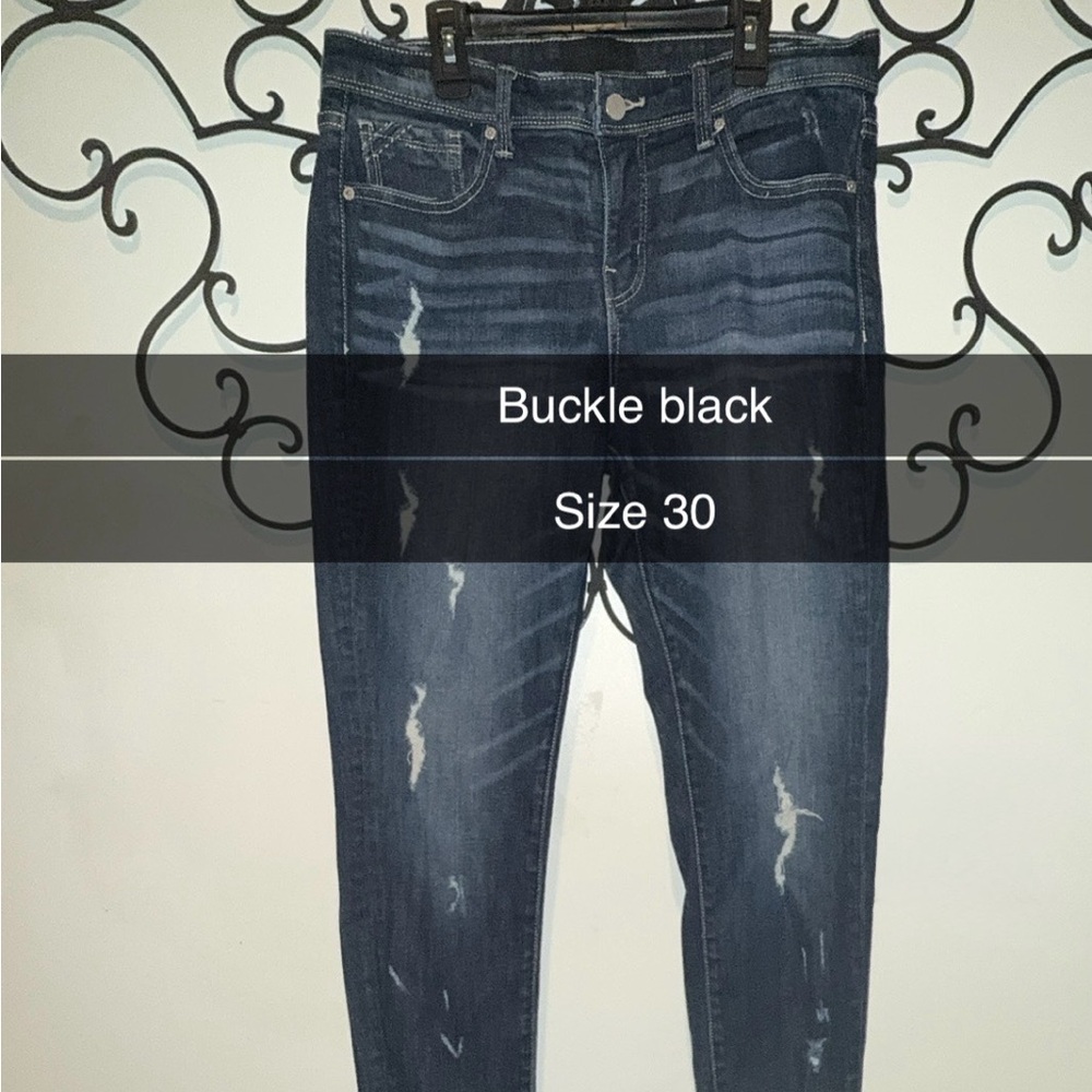 Buckle Dark Blue Women's Skinny Jeans